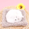 Bamboo charcoal cushion will be called ornaments to imitate the hairy cat sleeping, which will make a sound active carbon cushion cute pet decoration
