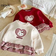 柠里女童卫衣秋冬25新款洋气时髦女宝宝加绒上衣冬装儿童公主衣服