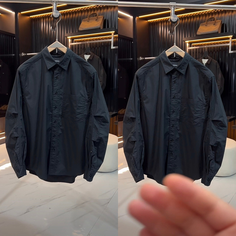 Men's Stylish American High Street Solid Color Curved Sleeve Lapel Shirt Jacket Trendy Casual Fashion Designer Style Men's Stylish American High Street Solid Color Curved Sleeve Lapel Shirt Jacket Trendy Casual Fashion Designer Style
