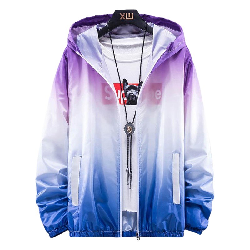 Summer Gradient Color Matching Sunscreen Clothing Breathable Couple's Skin Clothing Riding Fishing Sunscreen Coat Trendy Live Supply