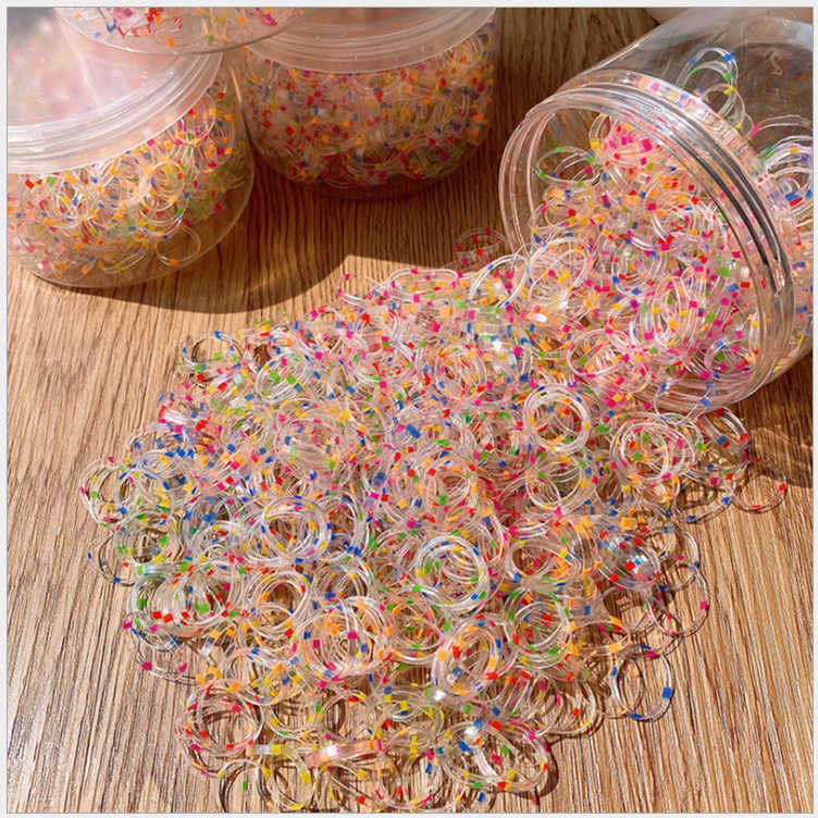 女童一次性皮筋扎頭髮不傷發小號兒童發圈頭繩可愛寶寶彩色橡皮筋