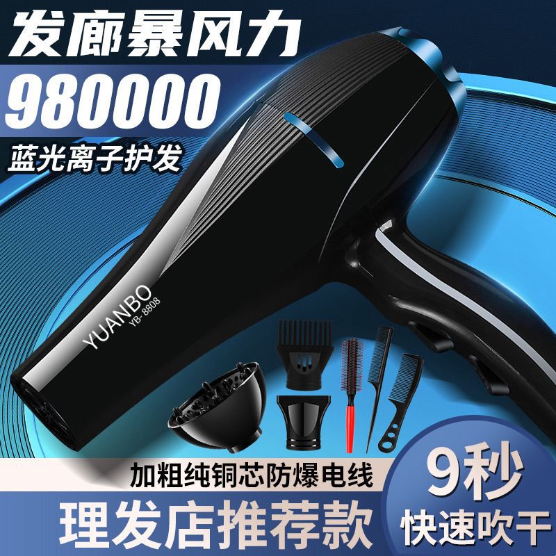 Hair Dryer Household High-Power Hair Dryer Hair Salon Hair Dryer Barber Shop Special Hot and Cold High Wind Speed Drying Negative Ions