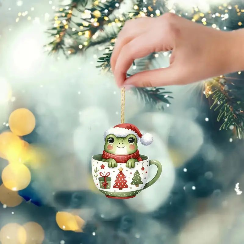 Decoraciones de Navidad transfronterizas colgantes de árbol de Navidad acrílico plano regalos de Navidad image 1