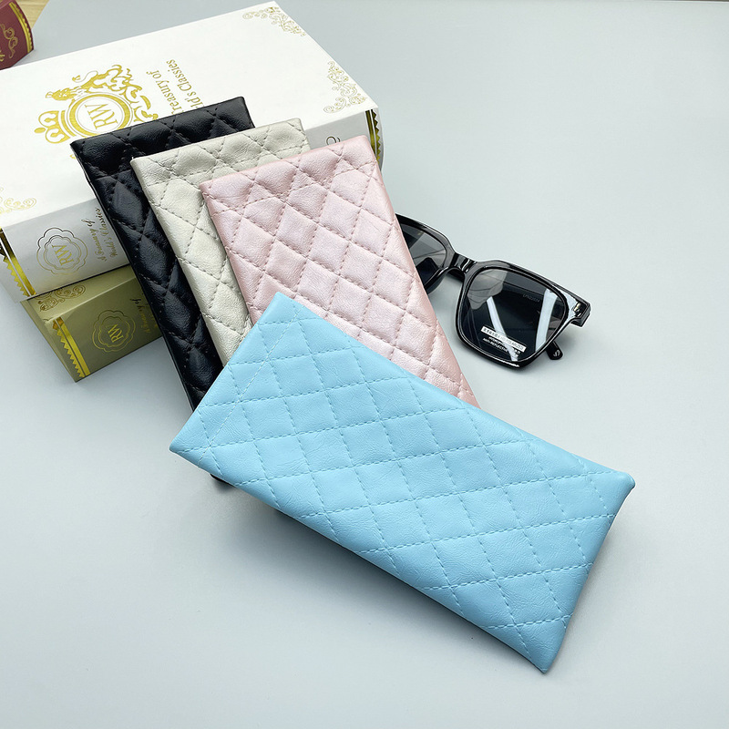 Glasses Bag Fashion New Thickened Sunglasses Bag PU Leather Bumper Portable High-end Waterproof Grocery Bag