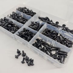340 個箱入り黒十字セルフタッピングネジ丸頭ネジセット