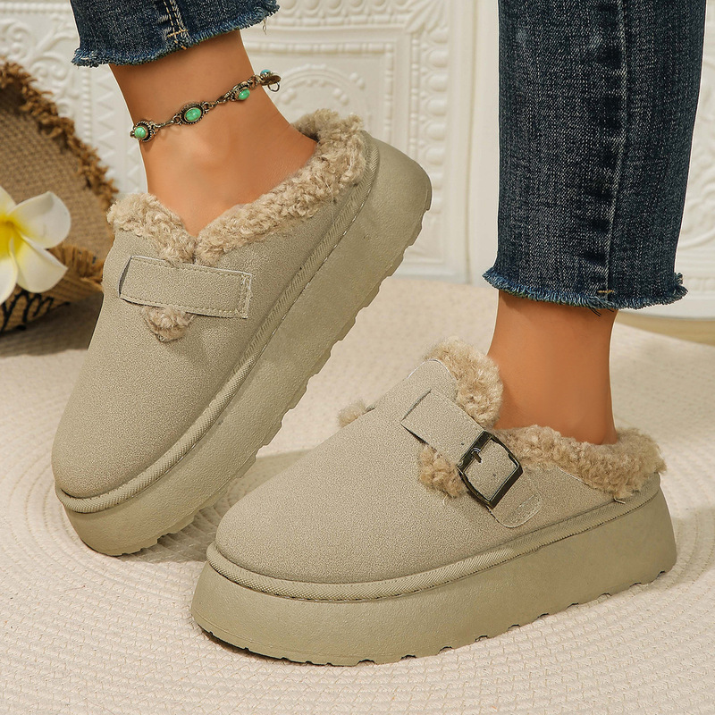 Cross-Border Large Size Closed-Toe Thick-Soled Slippers for Women, 2026 Winter New Retro Birkenstock-Style Cotton Shoes, Snow Boots for Women Wholesale Cross-Border Large Size Closed-Toe Thick-Soled Slippers for Women, 2026 Winter New Retro Birkenstock-Style Cotton Shoes, Snow Boots for Women Wholesale