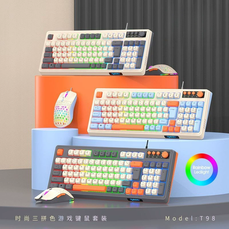 Mute keyboard, mouse, mechanical universal set for men and women for office, (Cross-border trading)