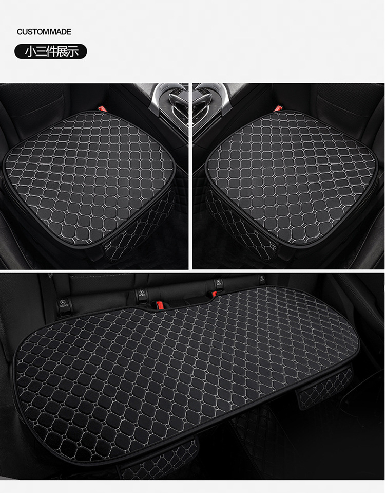 Car seat cushion nano-leather quilted embroidered diamond five-seat universal seat cushion three-piece single four-season cushion manufacturers wholesale