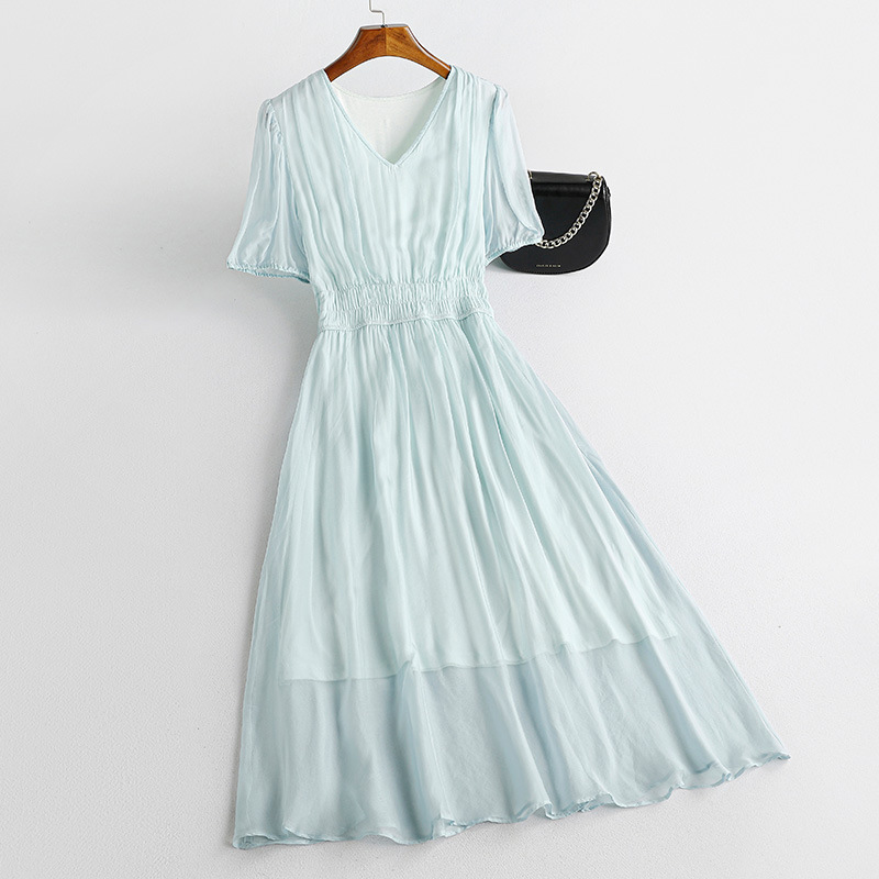 Mulberry Silk Dress Long 2025 Summer New Style Small Fresh Pure Lust Style Silk Dress Wholesale
