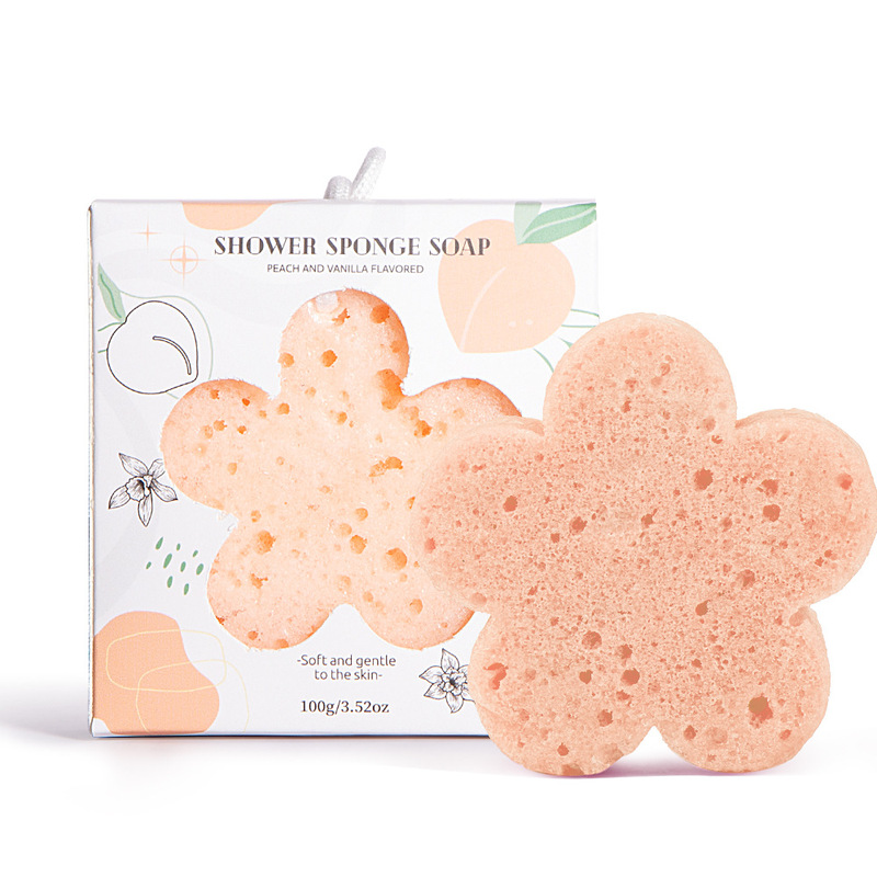 外国貿易sponge soap石鹸花びら手作り石鹸留香精油石鹸入浴石鹸石鹸石鹸100gスポンジ石鹸|undefined