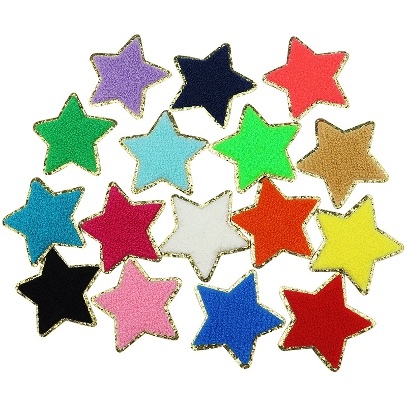 Five-pointed star towel embroidery factory multi-color five-pointed star embroidery cloth patch embroidery patch patch patch