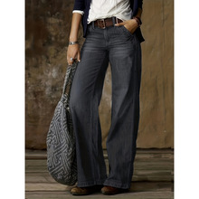U 48681 Plus-size faux denim wide-leg pants �����ţ�����ȿ�