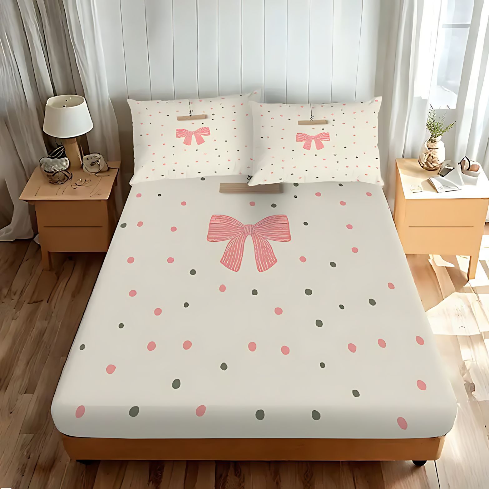 TEMU / JIT transfronterizo rosa arco de impresión digital HD cama de cama de cama de cama de cama