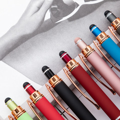 New model push-button ballpoint pen for logo printing, factory supply, creative office stationery, metal gift pen, glue pen