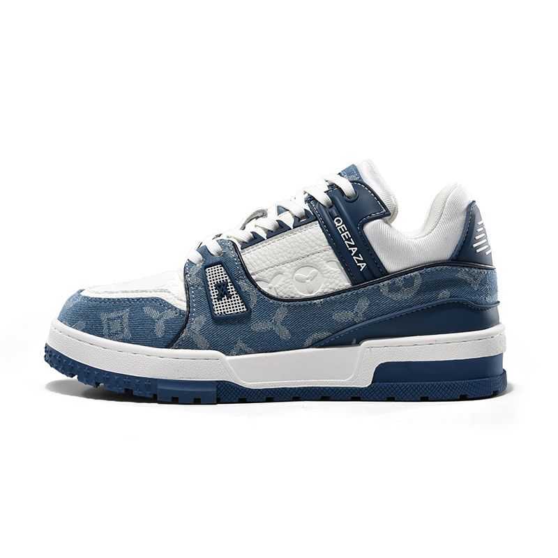 Zapatos de entrenador de casa de burro 1 generación pequeña gorda Dingxin vaquero impresión azul zapatos de suela gruesa hombres y mujeres zapatos de moda casuales versátiles