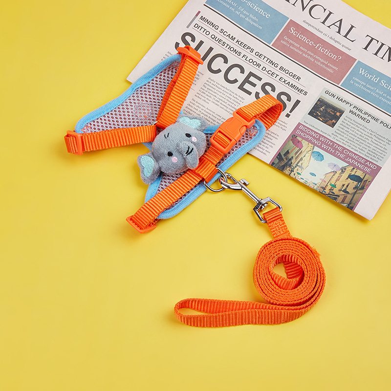 Nuevo perro corda de tracción lindo pato amarillo anti-desprendimiento chaleco ajustable felino cinturón de pecho en stock al por mayor