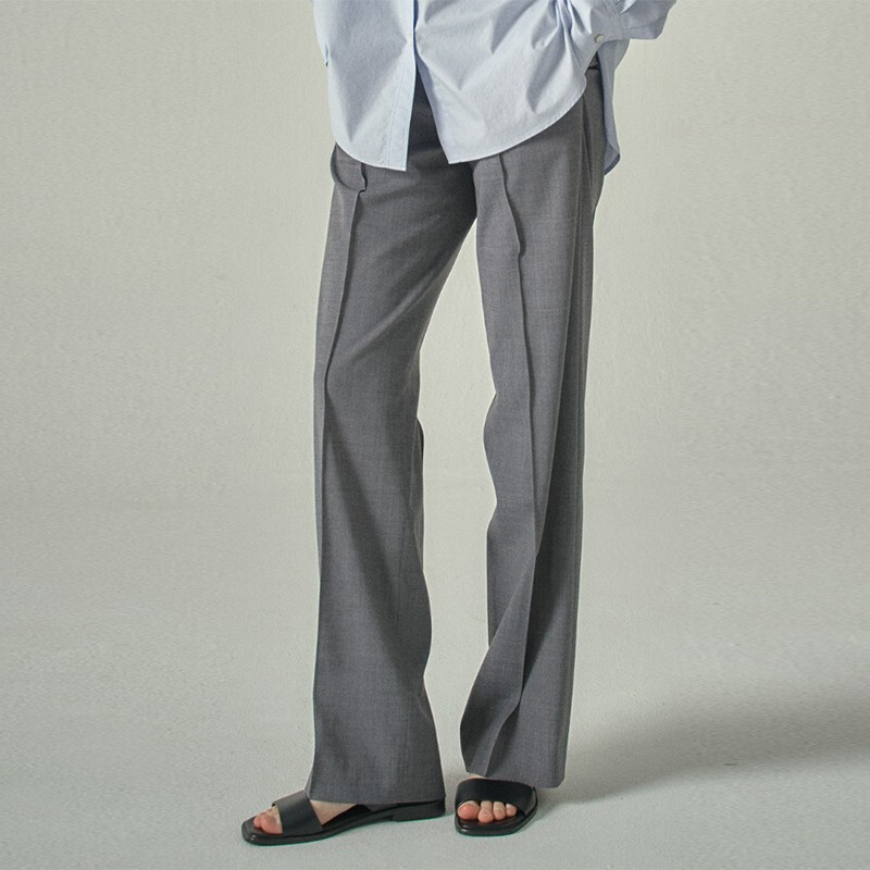 Faca*E Patte*N Gray Suit Pants Women's 2025 Spring & Fall New Wide-Leg Pants Casual Pants Straight Pants