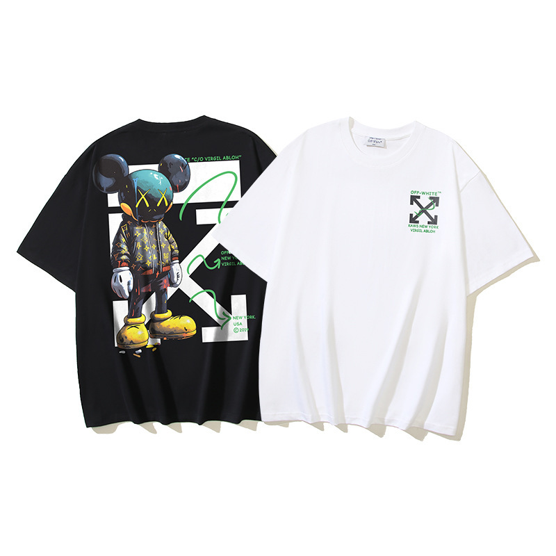 Off-White 2026 New Violent Bear Arrow Print Pure Cotton Heavyweight Unisex Loose Short-Sleeve T-Shirt Wholesale