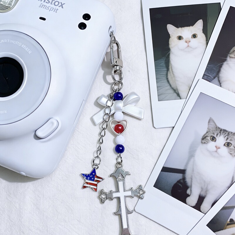 Cross-Border Street Style Modern Minimalist American Independence Day Atmosphere Souvenir Keychain Polaroid Accessories Wholesale Cross-Border Street Style Modern Minimalist American Independence Day Atmosphere Souvenir Keychain Polaroid Accessories Wholesale