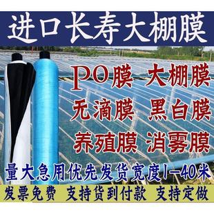 Imported Greenhouse Film Vegetable Insulation Thickeneded Drip-Free Film Po Film Transparent Plastic Film Anti-Aging Breeding Black and White Film