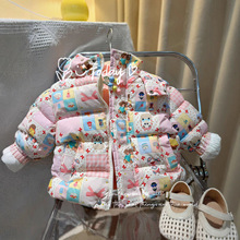 跨境儿童加绒棉服男童女童卡通加厚棉衣外套冬季保暖棉服童装外贸