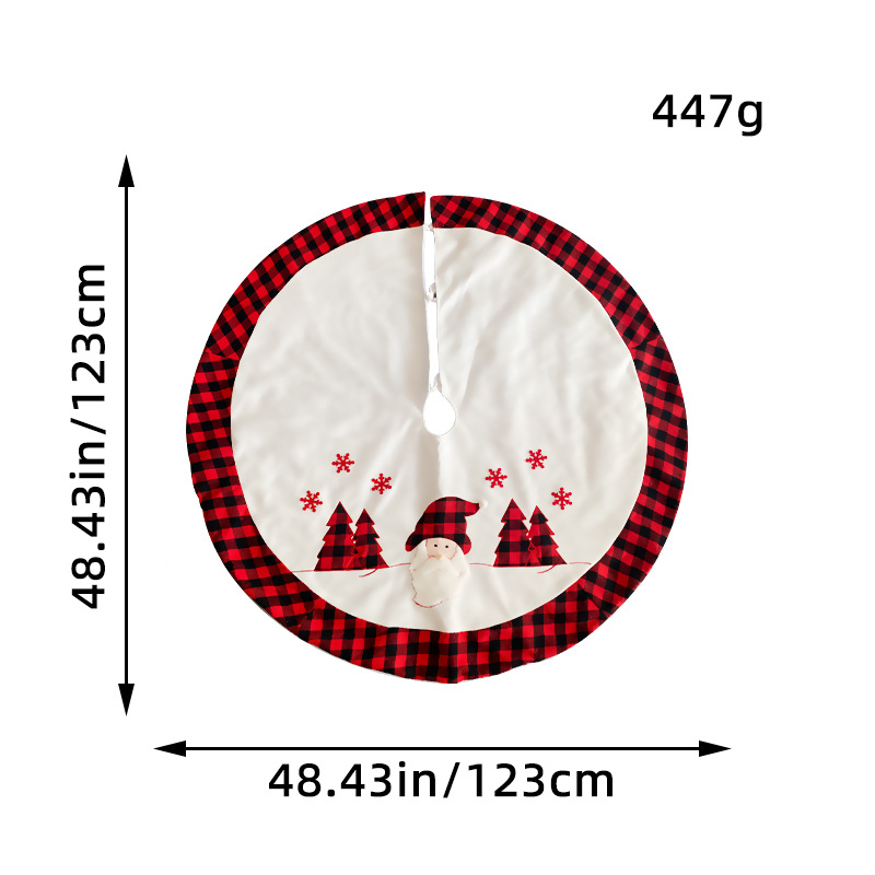 Falda para Árbol de Navidad, Superventas Transfronterizos, Nueva Falda Clásica a Cuadros Rojos y Negros, Decoración para Árbol de Navidad, Alfombra Protectora para el Suelo, Venta al por Mayor