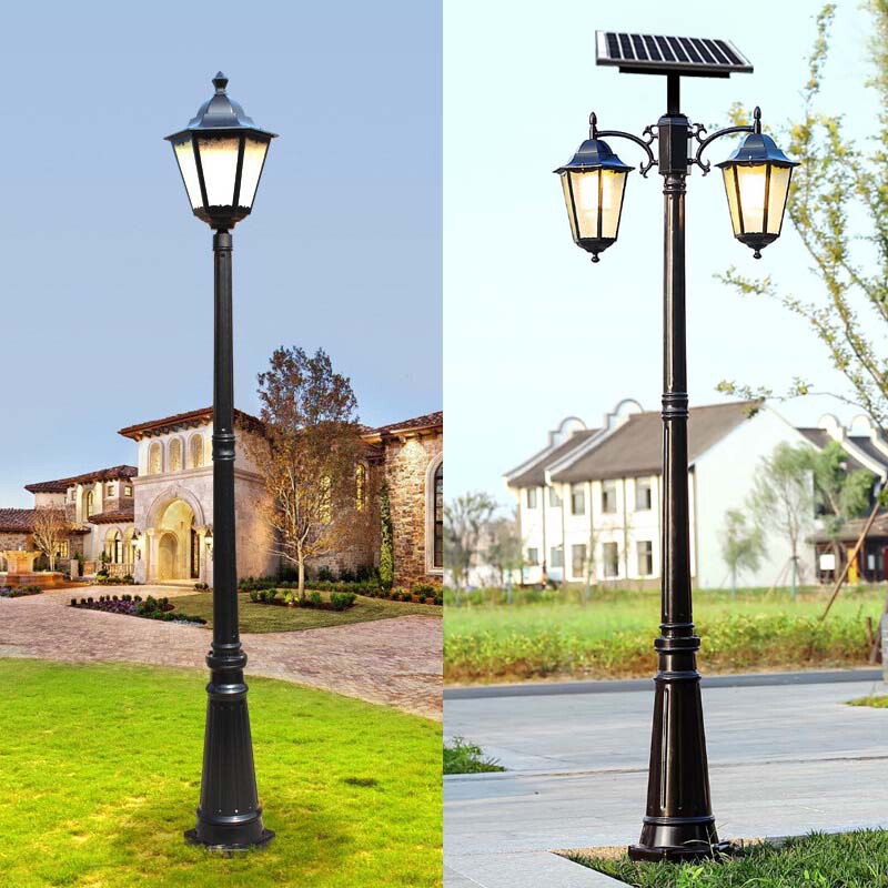 Solar European Double-Headed Led Garden Light Outdoor Waterproof Retro Garden Landscape Light Industrial Style Antique Street Light Solar European Double-Headed Led Garden Light Outdoor Waterproof Retro Garden Landscape Light Industrial Style Antique Street Light