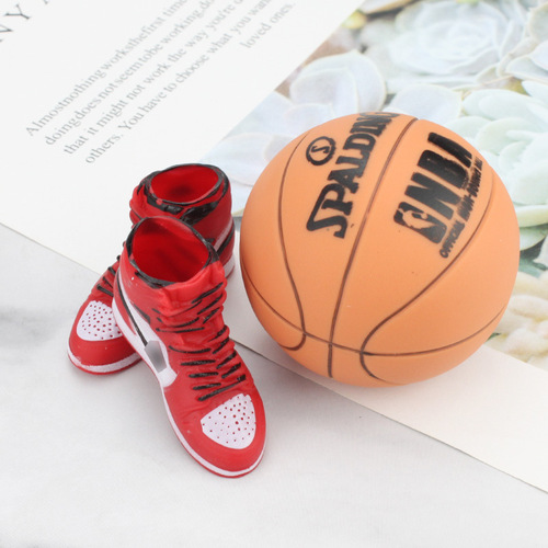 Basketball cake decoration mini sneaker basketball model slam dunking handsome man birthday party basketball theme cake ornament