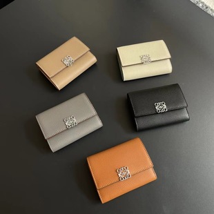 2024 new leather women's wallet palm print leather short three-fold fashion hollow flower and twinkle color matching wallet wholesale