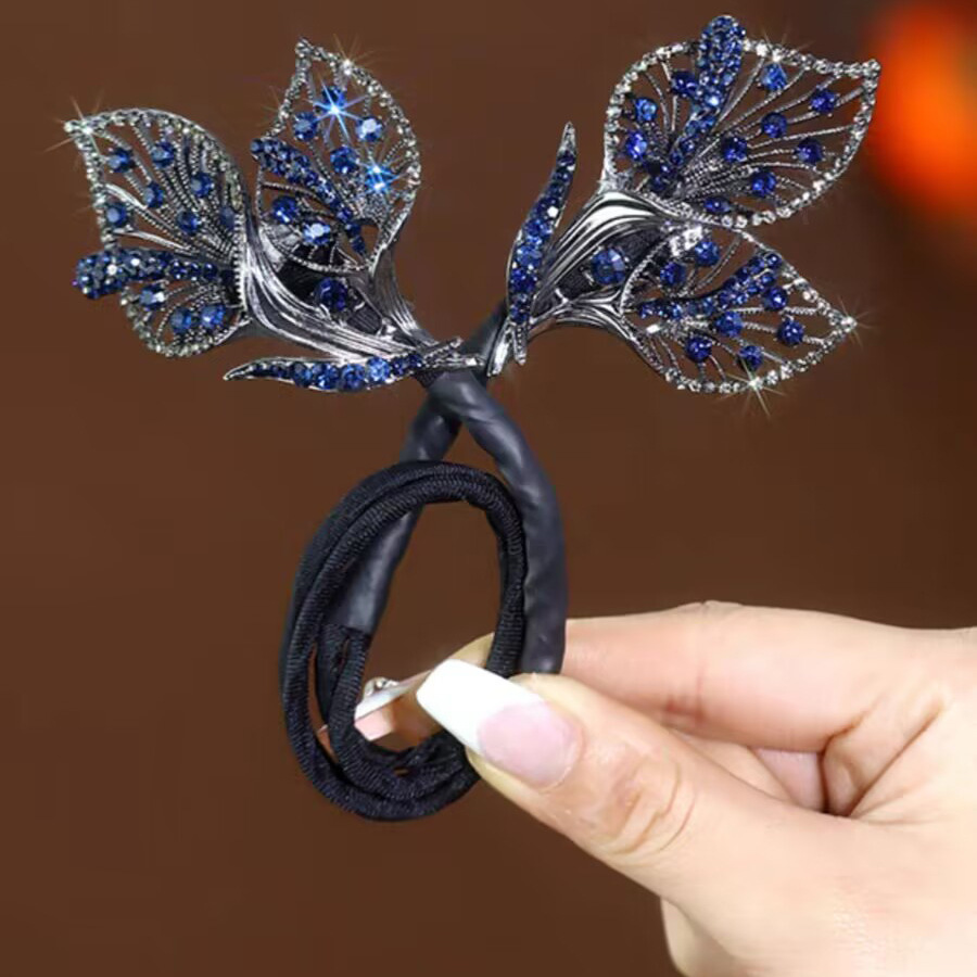 Women's Simple Style Peacock Feather Flower Alloy Plating Inlay Rhinestones Hair Band display picture 5