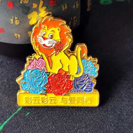金属徽章狮子会换届胸针定做纯铜学校活动企业牌别针商务礼品纪念