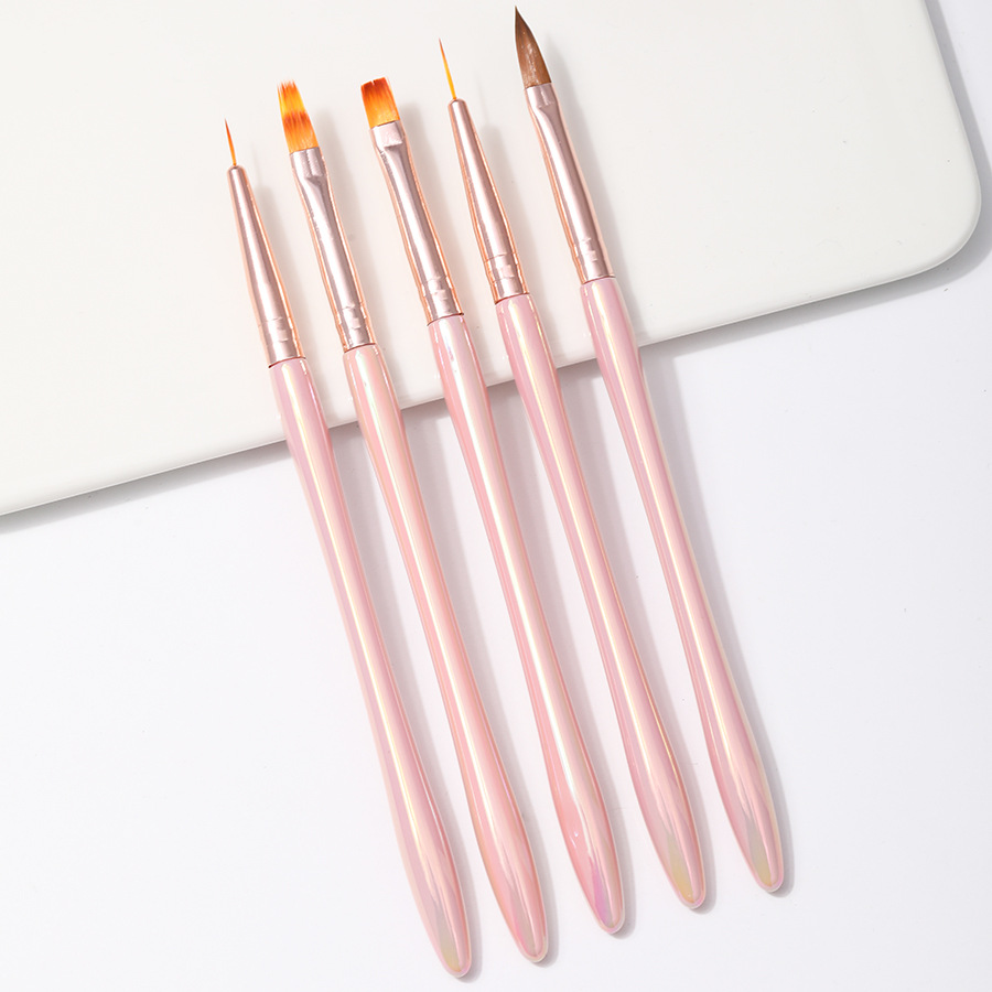 Pinceles para Decoración de Uñas Set de 5 Piezas Acrílico para Manicura