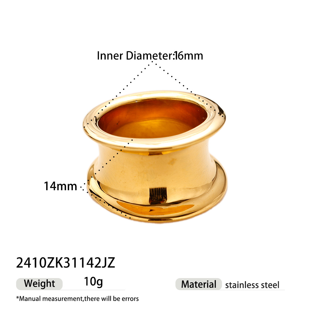 Tina transfronteriza diseño simple personalidad joyería de mano acero inoxidable chapado 18K oro temperamento brillante mariposa abierta anillo para mujeres