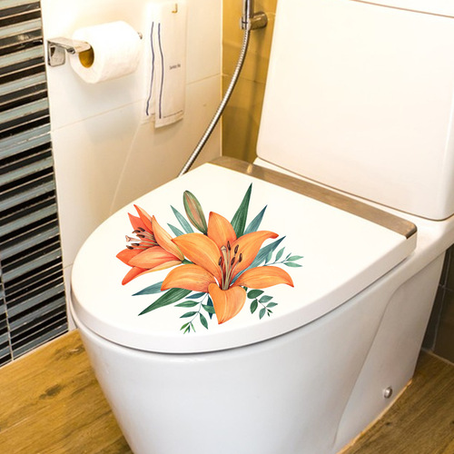 Horse Lotus Tiger Bathroom Toilet Decal JS-N Cross-border Toilet Cover Decor Sticker Self-adhesive Wall Sticker Wholesale