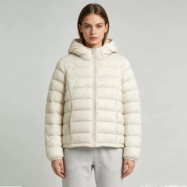 European and American cross-border autumn and winter warm cotton jacket for women, hooded, windproof, soft, high-end feel, versatile with pockets and zipper