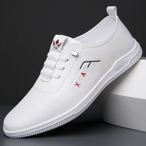 Men's Leather Shoes 2025 Spring Men's Shoes British Style Versatile Casual Breathable One-Piece Soft Sole Soft Face Driving Shoes