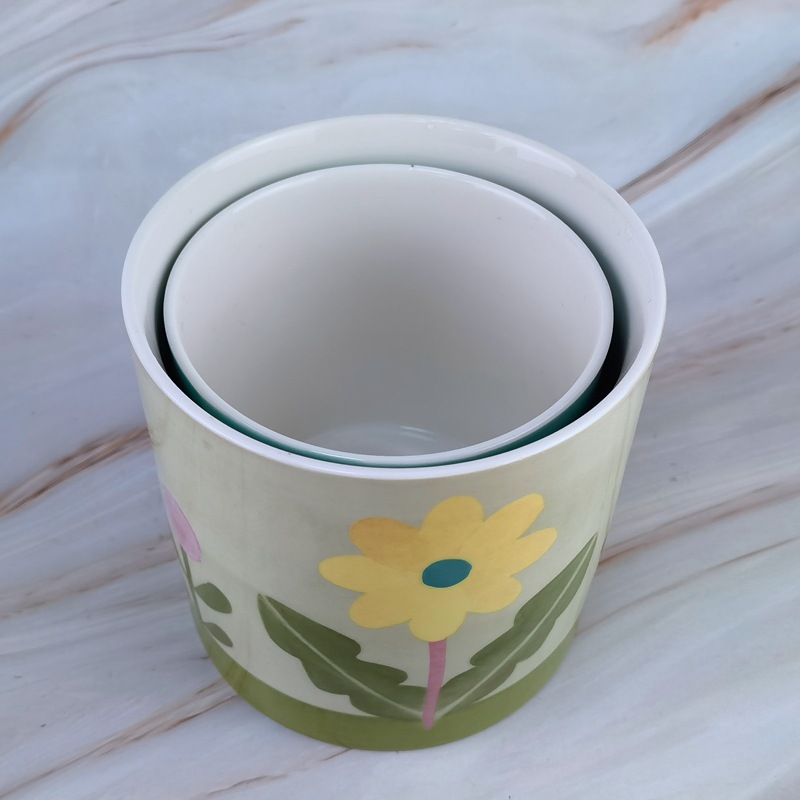 Basura de cerámica europea mesa de té cuenco de cáscara de mesa simple ventilador cuenco de basura cubo de almacenamiento de regalos de sala de estar