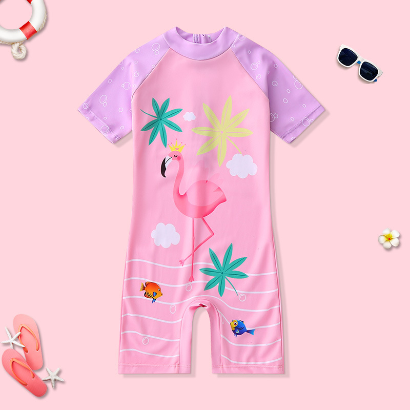 Traje de baño para niños traje de baño de una pieza de dibujos animados para niños playa protección solar secado rápido niños y niñas bebé traje de baño de vacaciones junto al mar