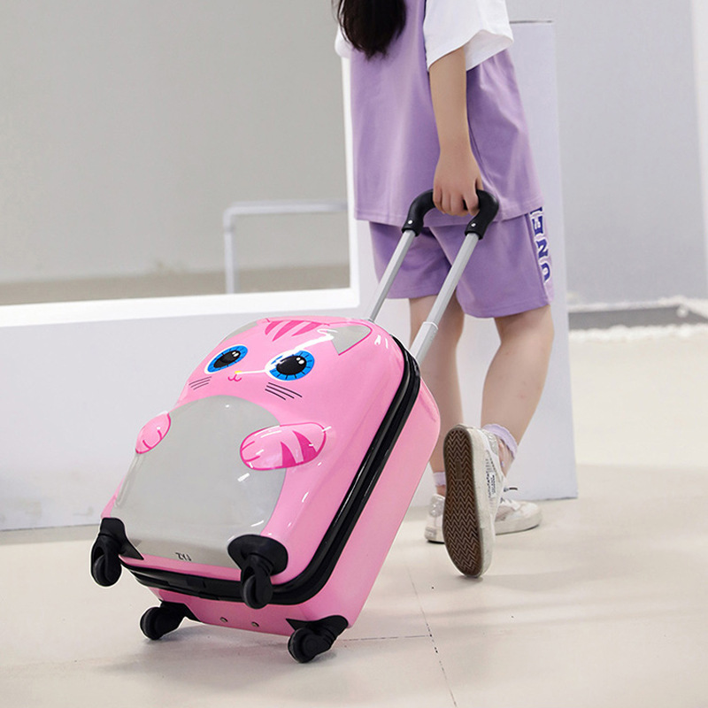Pequeño león equipaje caja de la carretilla de los niños de dibujos animados gatito cocodrilo contraseña caso 18 pulgadas de moda maleta de embarque