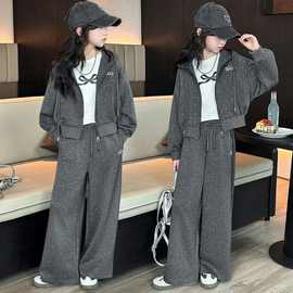 女童秋装套装2025新款洋气外套女大童休闲春秋时髦女孩儿童两件套