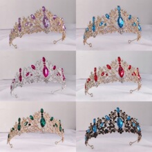新娘頭飾皇冠婚紗禮服發飾舞台主持迎賓巴洛克女王生日飾品女批發