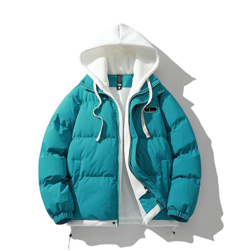 Falso de dos piezas de algodón hombre invierno 2023 nuevo suelto chaqueta de algodón de color caramelo chaqueta de algodón de invierno de hombre MD9999 image 14