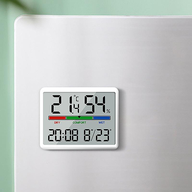 新品彩屏溫濕度計時鐘多功能大屏室內家用電子鬧鐘溫度計
