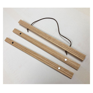 Easy Installation 12inch Oak Hanging Scroll Poster Photo Magnet Hanging Rod Clip Strip Magnetic Solid Wood Display Stand