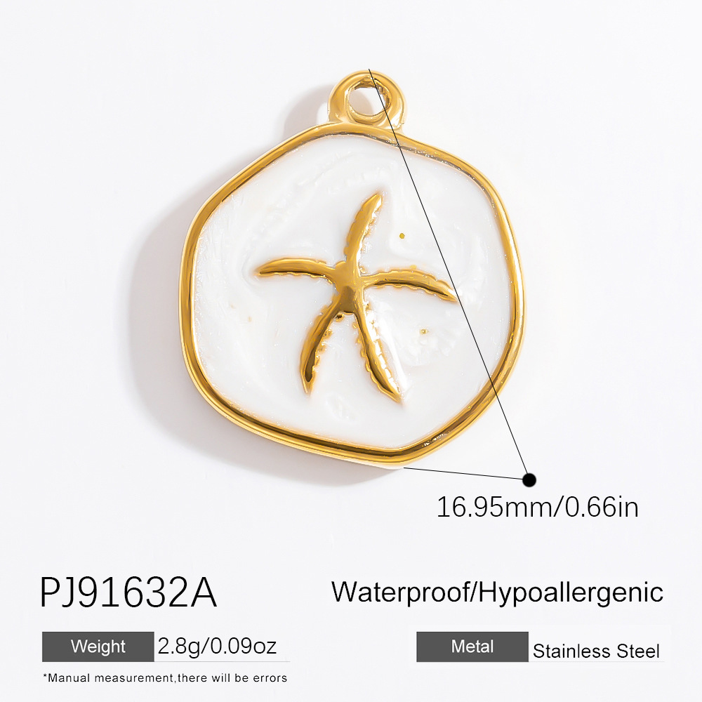 1 Piece 16.95MM 304 Stainless Steel PVD Coated Real Gold Plated Starfish Pendant DIY Jewelry Accessories display picture 1