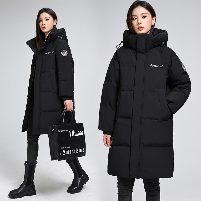 Winter Brand Fashion Women's down Jacket Versatile Casual Hooded Comfortable Thickened Warm Mid-Length Couple Coat