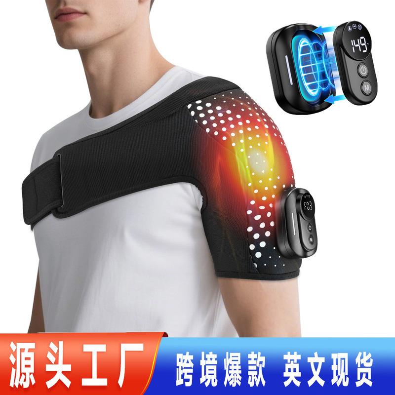 Cross-Border Remote Control Heating Massage Shoulder Brace Shoulder Joint Hot Compress Physiotherapy Device with Detachable Controller Electric Heating
