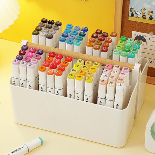 Desktop sundries transparent stationery storage box plastic portable pen holder storage box book file marker pen pencil box