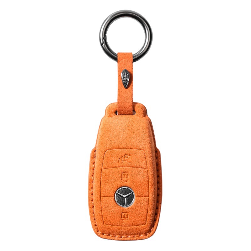 Suede car key cover for Mercedes-Benz new E300L shell A200 pendant C260 package S-grade leather glc buckle