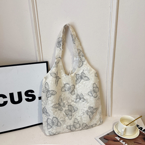 2024 new lazy style tote bag, beautiful and personalized student vest bag, hand-carried bag, large capacity shoulder bag